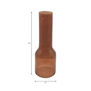 HOLLISBEACH BROWN GLASS VASE 16 (IN) 6