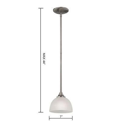 Bristol Lane 7'' Wide 1-Light Mini Pendant - Brushed Nickel with White Glass
