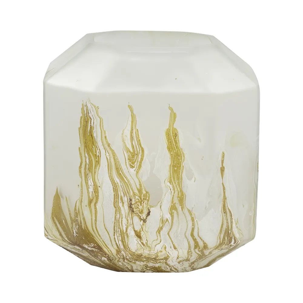 RAESTONE IVORY GLASS VASE 10 (IN)