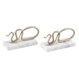 Snake Bookend - Set of 2 Polished Brass 3