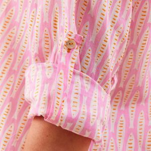 Sardina Pink Cotton Button Down Beach Tunic 11
