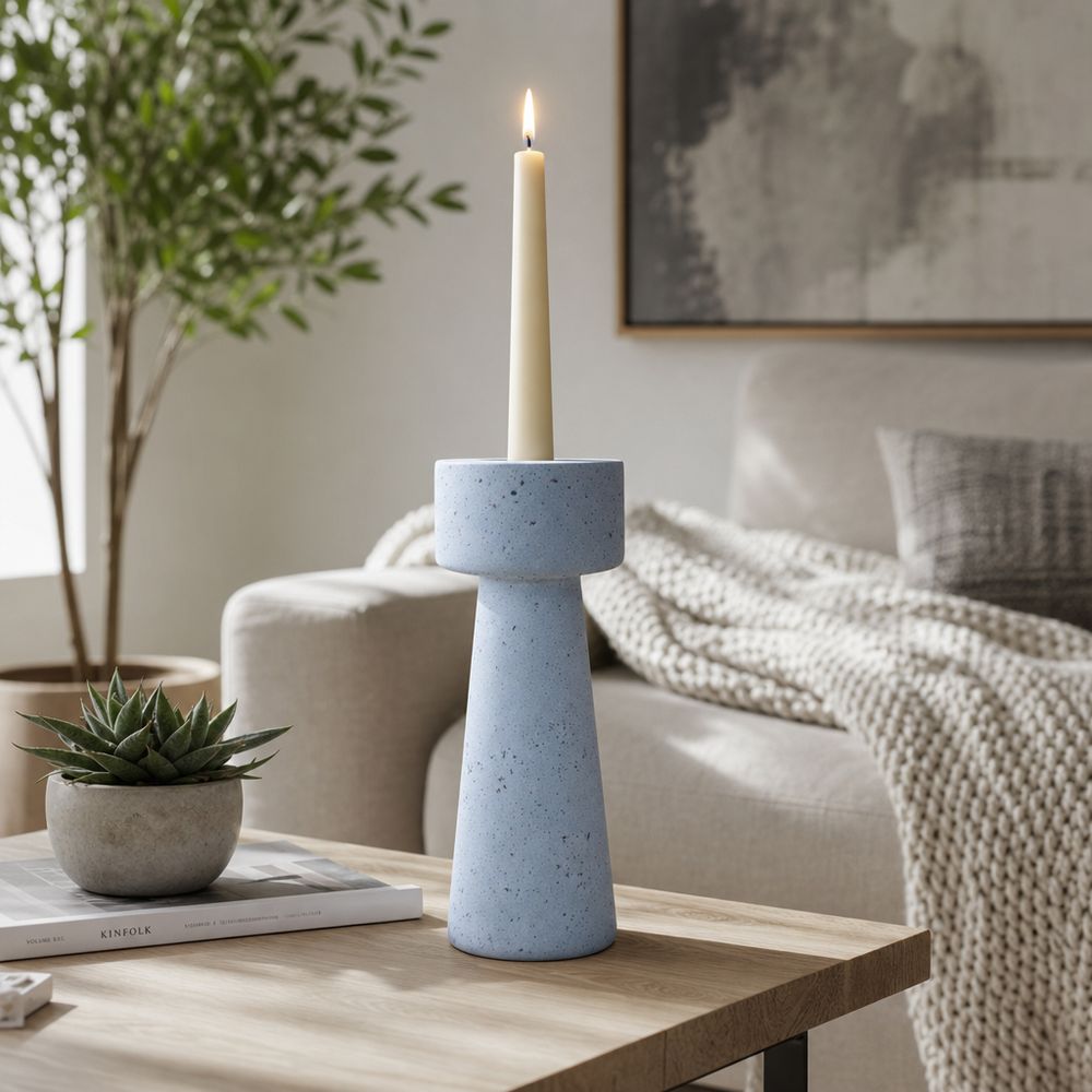 CARLIN BLUE CANDLE HOLDER 12 (IN)