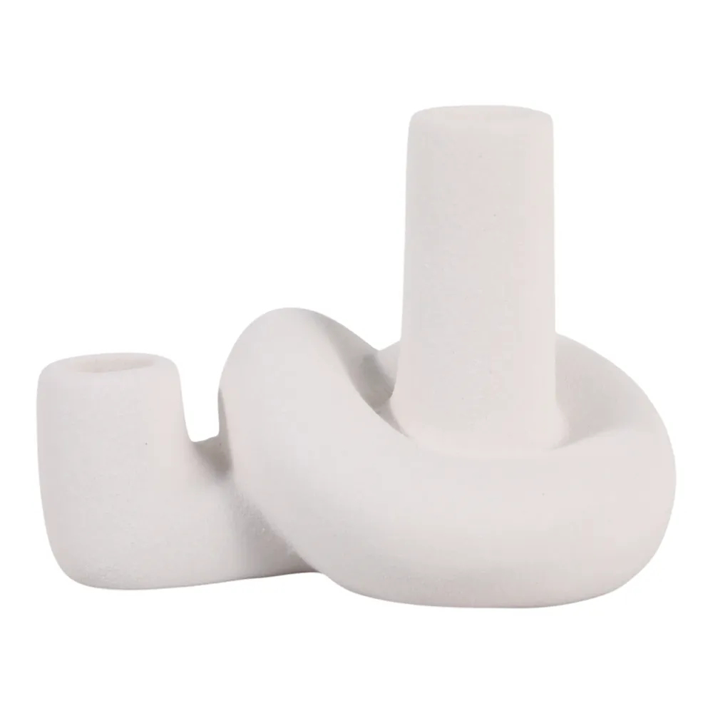 CORBINVIEW WHITE CANDLE HOLDER 6 (IN)