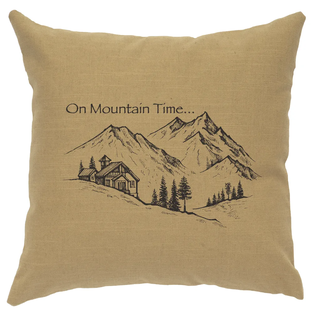 Image Pillow - Mountain Time - Linen Straw