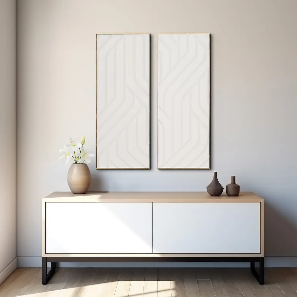 RAMONASTONE SET OF 2 WHITE ART 59 (IN)