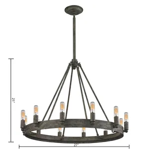Lewisburg 27'' Wide 12-Light Chandelier - Malted Rust 2
