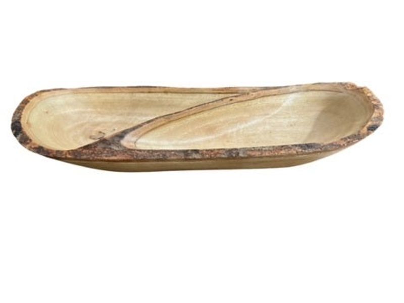 6" x 17" Rustic Wooden Bowl 1