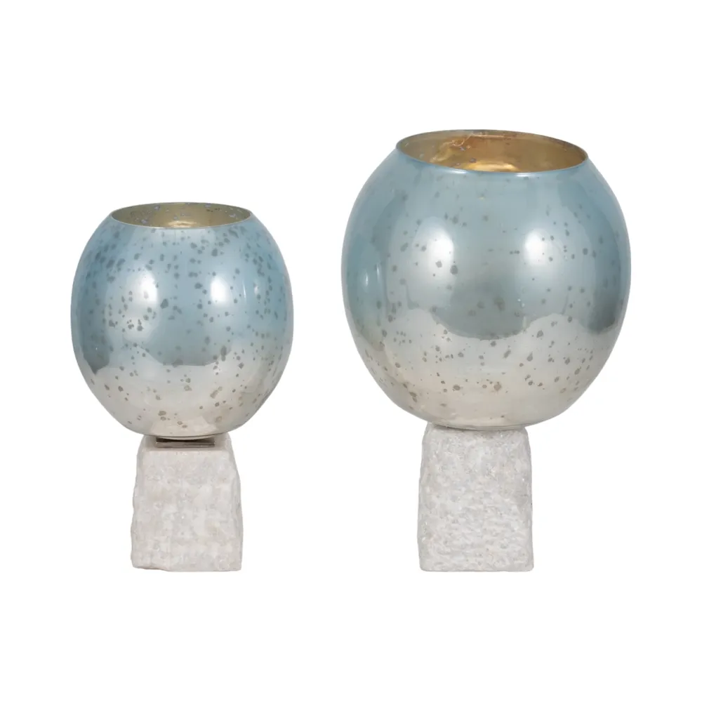 BRAEHAM BLUE CANDLE HOLDER 15 (IN)