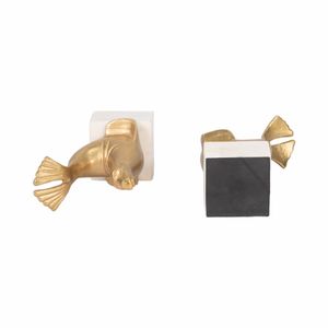 ELMONTWICK SET OF 2 GOLD BOOKENDS 8 (IN) 7