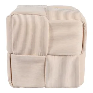 COREYBEACH IVORY OTTOMAN 15 (IN) 3