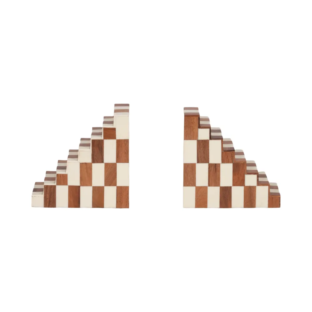 KIRAGROVE SET OF 2 IVORY BOOKENDS 6 (IN)