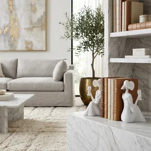 NELLFIELD SET OF 2 WHITE BOOKENDS 8 (IN) 10