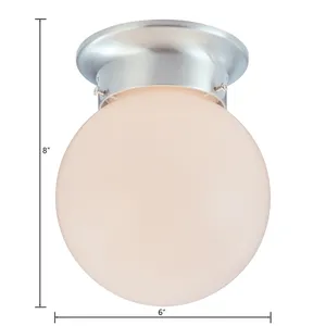 Orb 6'' Wide 1-Light Flush Mount - Brushed Nickel 2