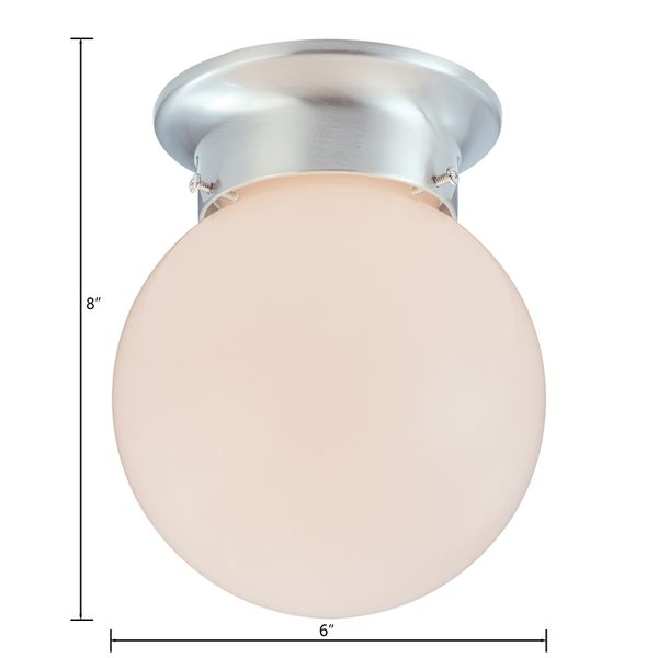 Orb 6'' Wide 1-Light Flush Mount - Brushed Nickel