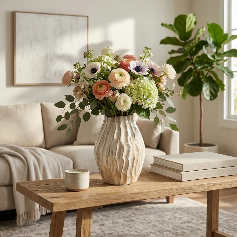 CROSBYLEY CREAM VASE 10 (IN)