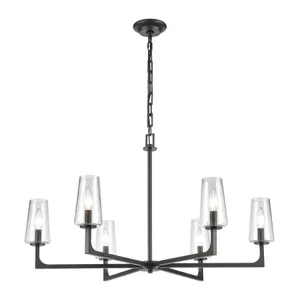 Fitzroy 34'' Wide 6-Light Chandelier - Matte Black 4
