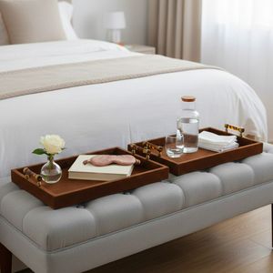 BERGENMILL SET OF 2 BROWN TRAY 3 (IN) 10
