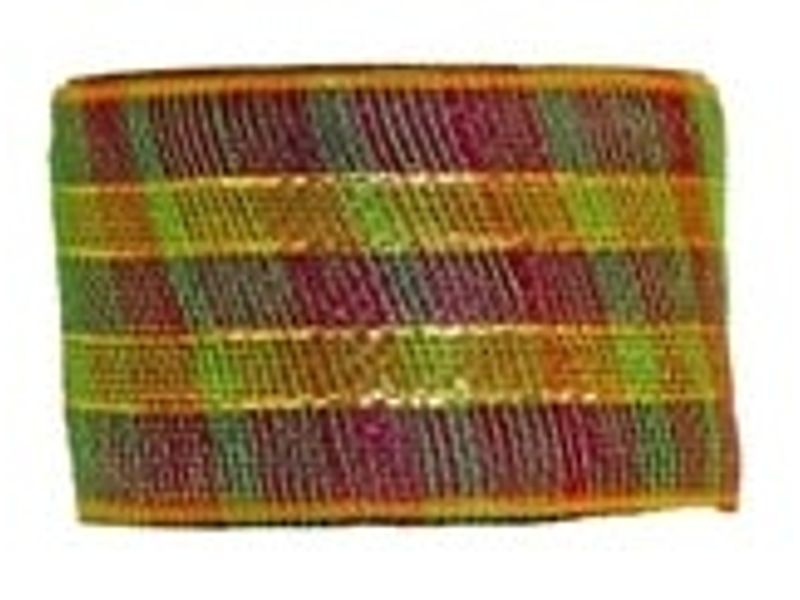 4" x 25yds Plastic Mesh, Fall Metallic Plaid 1