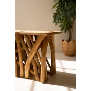 Repurposed Teakwood Branches Rectangle Coffee Table 4