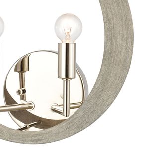 Retro Rings 12'' High 2-Light Sconce - Sandy Beechwood 4