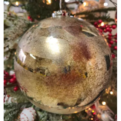 Lg Vintage Glow Ball Ornament 8x8x8.5in