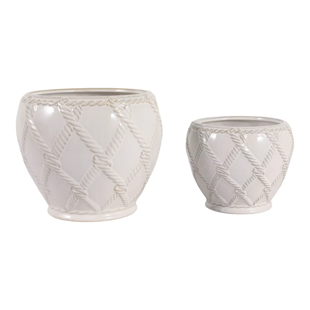 HARDWICKGATE SET OF 2 IVORY PLANTER 7 (IN)