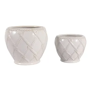 HARDWICKGATE SET OF 2 IVORY PLANTER 7 (IN) 5