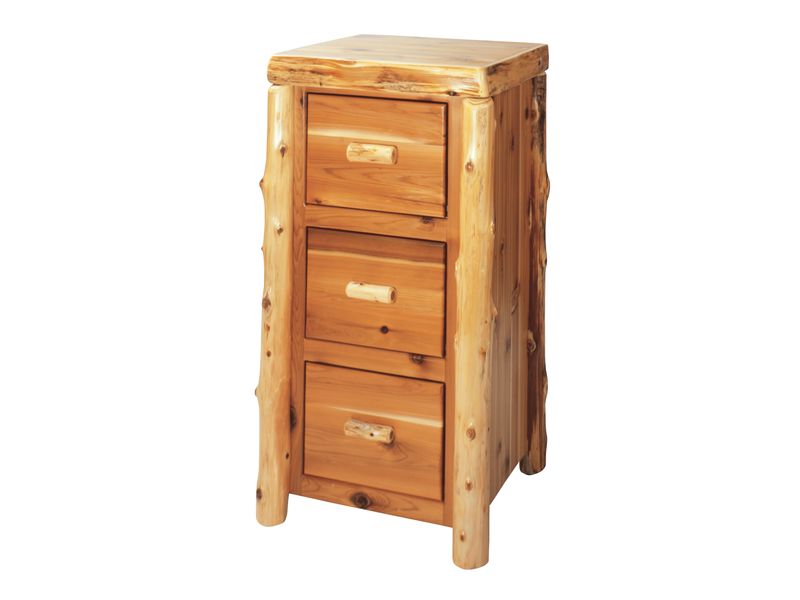 Cedar Log Three Drawer File Cabinet - Vintage 2