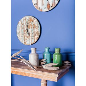 Wooden Roman Wall Clock - Weathered Blue 3