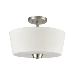 Winslow 15" Wide 3-Light Semi Flush Mount - Brushed Nickel 2