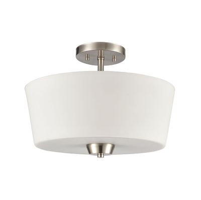 Winslow 15'' Wide 3-Light Semi Flush Mount - Brushed Nickel