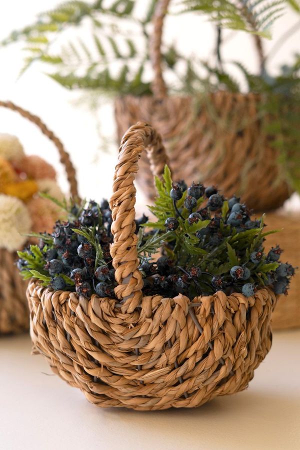 Set of 3 Woven Seagrass Baskets with Handles