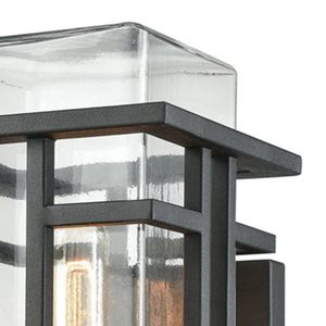 Croftwell 15'' High 1-Light Outdoor Sconce - Textured Matte Black with Clear Glass 5