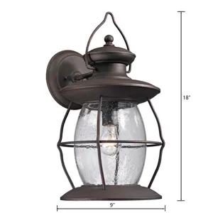 Village Lantern 18'' High 1-Light Outdoor Sconce - Weathered Charcoal 2