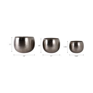 GLOVERTON SET OF 3 SILVER PLANTER 11 (IN) 9