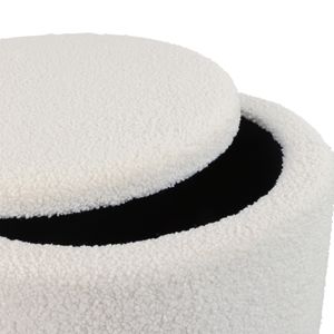 CALRUN SET OF 2 WHITE OTTOMANS 20 (IN) 6