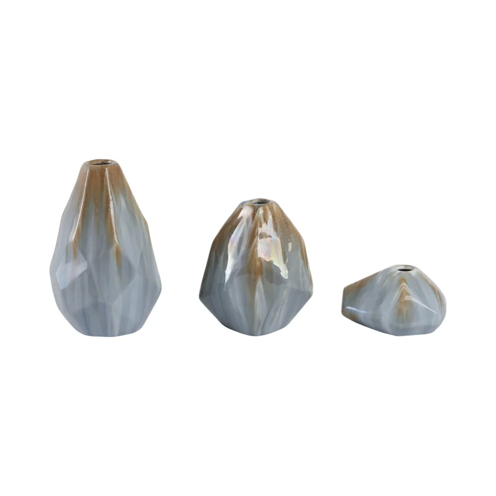 PAXTONWORTH SET OF 3 BROWN VASES 9 (IN)