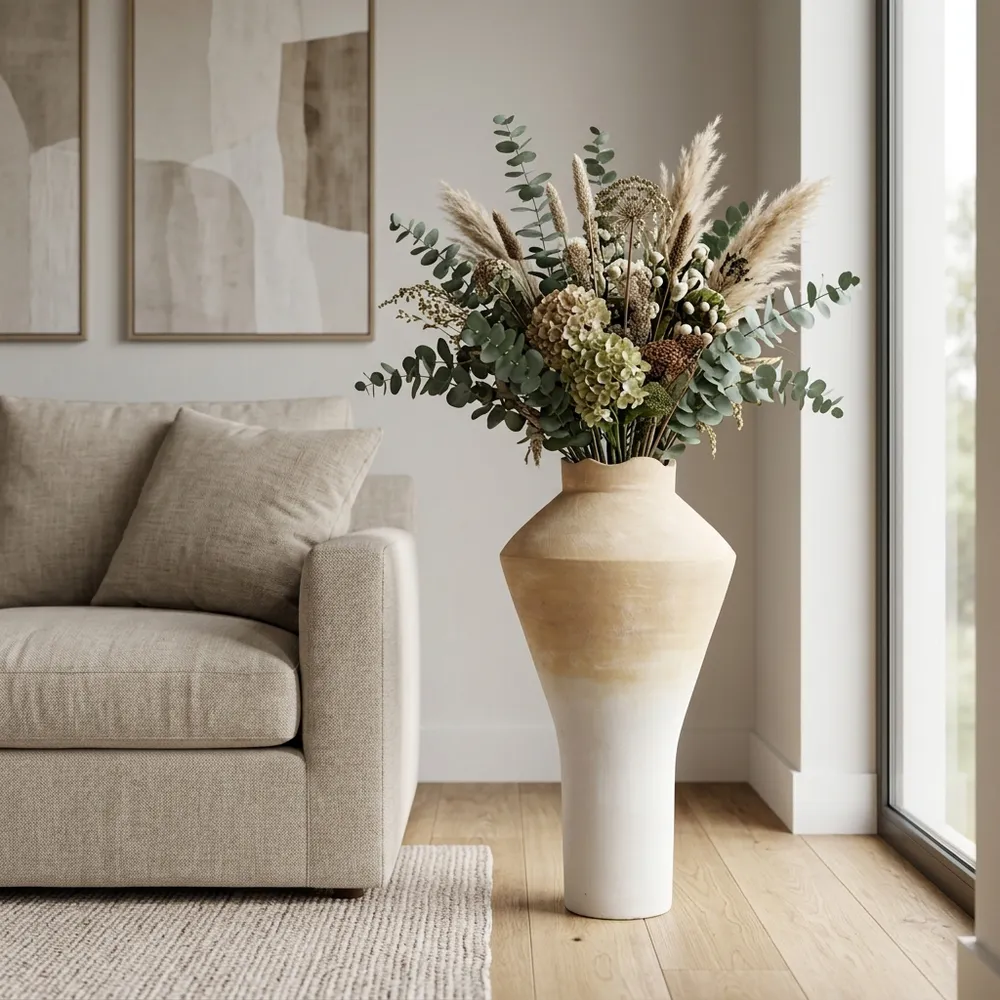 ELDERSHAW WHITE VASE 34 (IN)