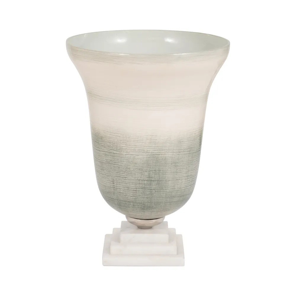 ERWINLAND GREEN GLASS VASE 14 (IN)