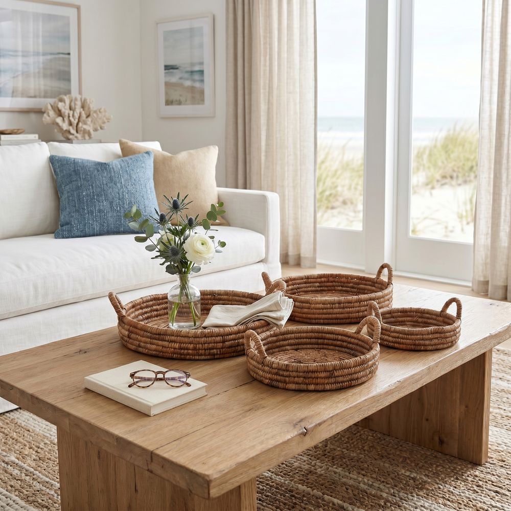 RIPLEYMORE SET OF 4 TAN TRAY 9 (IN)
