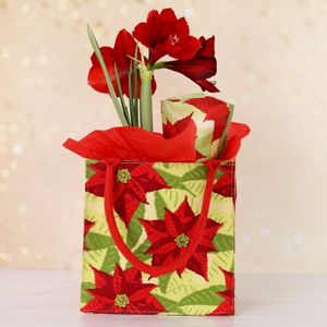 Poinsettia Reusable Itsy Bitsy Gift Bag 3