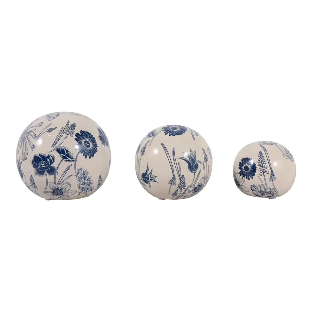 TESSWIND SET OF 3 BLUE ORBS 6 (IN)