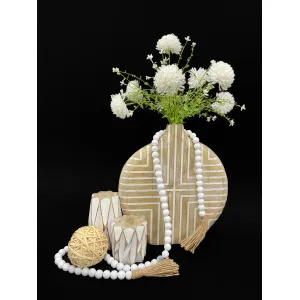 White Puff Balls 19in 1