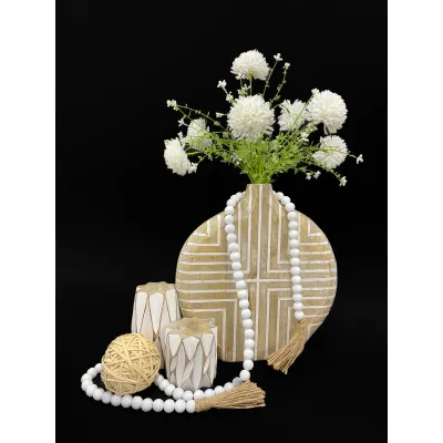 White Puff Balls 19in