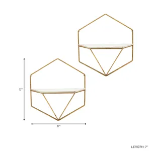 IRVINGMILL SET OF 2 GOLD WALL SHELF 17 (IN) 7