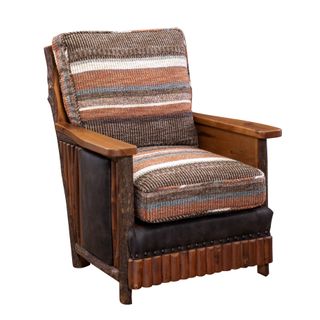 Hickory Log  Shenandoah Lounge Chair - Customer Fabric - Seat:  Fabric TBD;   Backrest:  Fabric TBD