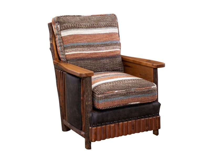 Hickory Log  Shenandoah Lounge Chair - Customer Fabric - Seat:  Fabric TBD;   Backrest:  Fabric TBD 2