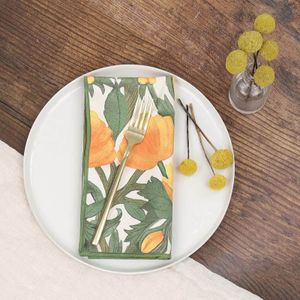 Icelandic Poppies Gold Eco Dinner Napkins (Set of 6) 3