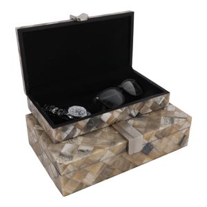 ROSESTONE SET OF 2 BROWN BOXES 3 (IN) 4