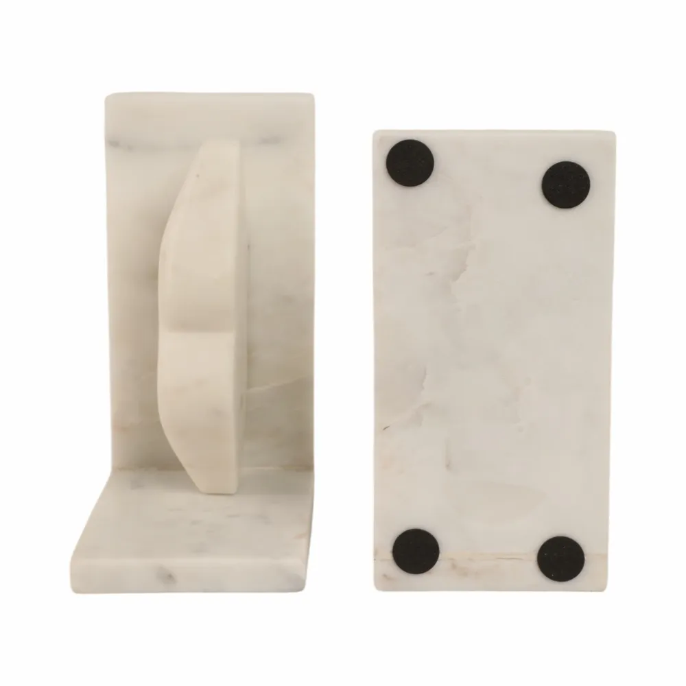SUTTONTON SET OF 2 WHITE BOOKENDS 5 (IN)